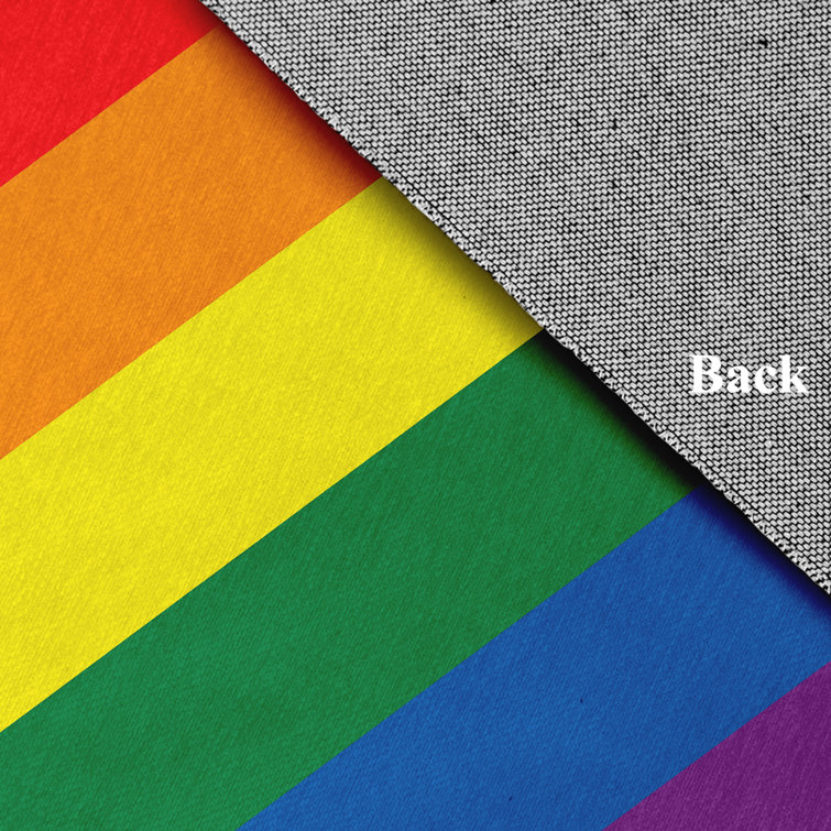 Latitude Run® Machine Woven / Power Loomed Chenille Red/Yellow/Blue Rug Wayfair